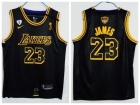 Los Angeles Lakers #23 LeBron James Black City with Gigi-Finals-Champions 3 Patches Jersey