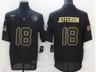 Minnesota Vikings #18 Justin Jefferson Black Salute to Service Limited Jersey