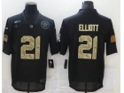 Dallas Cowboys #21 Ezekiel Elliott Black Camo Salute to Service Limited Jersey