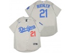 Nike Los Angeles Dodgers #21 Walker Buehler Dodgers Gray Flexbase Jersey