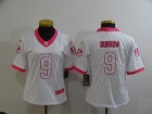 Womens Cincinnati Bengals #9 Joe Burrow White Pink Limited Jersey