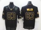 Oakland Raiders #83 Darren Waller Black with Golden Name Salute to Service Limited Jersey