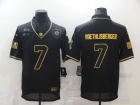 Pittsburgh Steelers #7 Ben Roethlisberger Black with Golden Name Salute to Service Limited Jersey