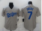 Nike Los Angeles Dodgers #7 Julio Urias Grey Cool Base Jersey