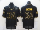 Oakland Raiders #34 Bo Jackson Black with Golden Number Salute to Service Limited Jersey