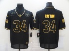 Chicago Bears #34 Walter Payton Black With Golden Number Salute to Service Limited Jersey