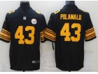 Pittsburgh Steelers #43 Troy Polamalu Black Color Rush Jersey