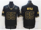 San Francisco 49ers #85 George Kittle Black with Golden Number Salute to Service Limited Jersey