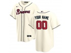 Atlanta Braves Nike Cream Cool Base Custom Jersey