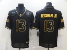 Cleveland Browns #13 Odell Beckham Jr Black with Golden Name Salute to Service Limited Jersey