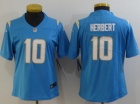 Woman Los Angeles Chargers #10 Justin Herbert Baby Blue Vapor Untouchable Limited Jersey