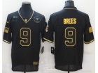 New Orleans Saints #9 Drew Brees Black with Golden Name Salute to Service Limited Jersey