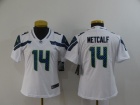 Womens Seattle Seahawks #14 DK Metcalf White Vapor Limited Jersey