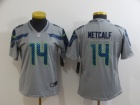 Womens Seattle Seahawks #14 DK Metcalf Gray Vapor Limited Jersey