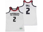 McDonald's All Aamerican #2 Lonzo Ball White Jersey