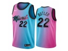 Nike Miami Heat #22 Jimmy Butle Blue Pink City Jersey