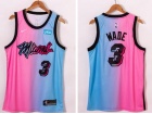 Miami Heat #3 Dwyane Wade Blue Pink City Jersey