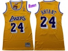 Los Angeles Lakers #24 Kobe Bryant Yellow Throwback Dress Jersey