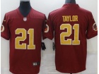 Washington Redskins #21 Sean Taylor Red With Gold Number Limited Jersey