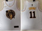 Nike Boston Celtics #11 Kyrie Irving White Golden Jersey