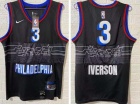 Philadelphia 76ers #3 Allen Iverson Black 2020-2021 City Jerseys