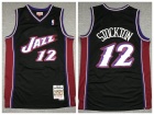 Utah Jazz #12 John Stockton Black Throwback Basketball Jersey