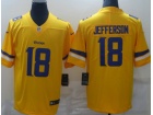 Minnesota Vikings #18 Justin Jefferson Yellow Color Rush Limited Jersey