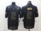 Philadelphia Eagles #2 Jalen Hurts Black Salute to Service Limited Jersey