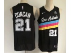 Nike San Antonio Spurs #21 Tim Duncan Black 2020-21 City Jersey