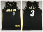 Miami Heat #3 Dwyane Wade Black Golden 2021 Basketball Jersey