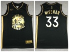 Golden State Warriors #33 James Wiseman Black Golden 2021 Basketball Jersey