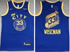 Nike Golden State Warriors #33 James Wiseman Blue Classic Jersey