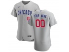 Chicago Cubs Nike Gray 2020 Road Authentic Custom Jersey