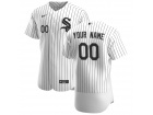 Chicago White Sox Nike White Black 2020 Home Authentic Custom Jersey