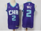 Jordan Charlotte Hornets #2 Lamelo Ball Purple Jersey