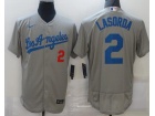 Nike Los Angeles Dodgers #2 Lasorda Grey Los Angeles Flexbase Jersey