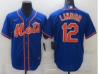 Nike New York Mets #12 Francisco Lindor Blue Cool Base Jersey