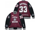 Kobe Bryant #33 Lower Merion Red with Black Sleeves High School Basketball Jacket