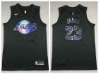 Nike Los Angeles Lakers #23 LeBron James Iridescent Black 2021 HWC Jersey