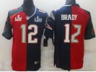 Tampa Bay Buccaneers X New England Patriots #12 Tom Brady Red/Blue Split With Superbowl Limited Jers...