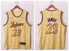 Nike Los Angeles Lakers #23 Lebron James 2021 Cream Jersey