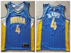 Nike Indina Pacers #4 Victor Oladipo 2021 Blue Pinstripes City Jersey