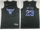 Chicago Bulls #23 Michael Jordan Black 2021 HWC Iridescent Black Jersey