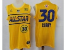 Jordan Golden State Warriors #30 Stephen Curry Yellow 2021 All Star Jersey