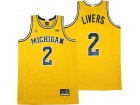 Michigan Wolverines #2 Isaiah Livers Yellow Basketball Jersey