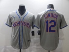 Nike New York Mets #12 Francisco Lindor Gray Cool Base Jersey