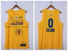 Jordan Portland Trail Blazers #0 Damian Lillard Yellow 2021 All Star Jersey