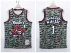 Toronto Raptors #1 Tracy McGrady Green Tiger Camo Hardwood Classics Jersey