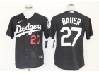 Nike Los Angeles Dodgers #27 Trevor Bauer Black Cool Base Jerseys