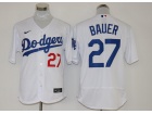 Nike Los Angeles Dodgers #27 Trevor Bauer White Flexbase Jerseys